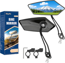 Bike Mirror 1 Pair, New Version HD Wide Angle Large Handlebar Rearview Mirror,