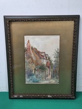 Vintage English Cottage Watercolour Painting Signed by the Artist Albert Eales