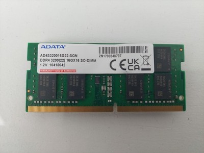 ADATA 16GB (1x16GB) 3200 MHz PC4-25600 DDR4 Laptop RAM AD4S320016G22-SGN
