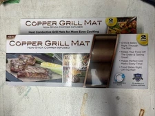 2 Pack Copper Grill Mat Non-Stick Copper Infused Brand New in Box 15.75" by 13"