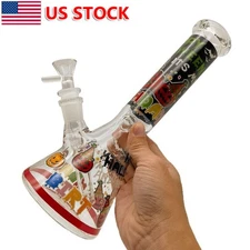 10" Pumpkins Hookah Glass Water Pipe Glow in the Dark Bong Smoking Pipes+Bowl US