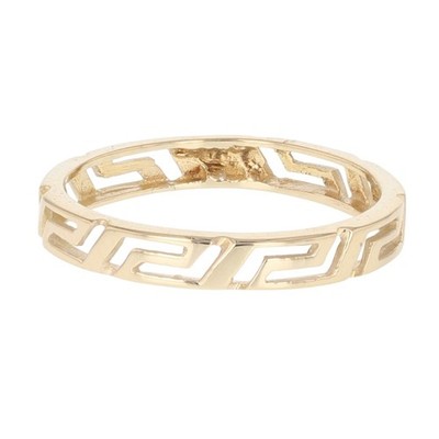 3.2mm Greek Key Pattern Band Ring 12k Yellow Gold 1.31 Grams Size 6.25
