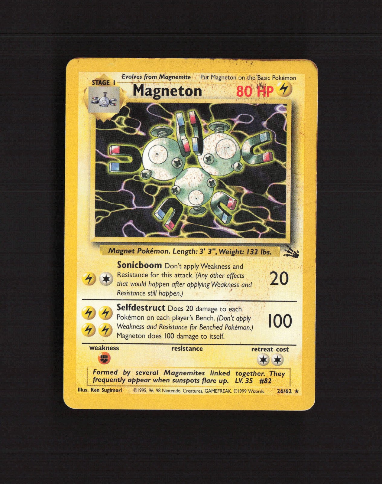 Magneton 26/62 Fossil Rare Pokemon Card DMG
