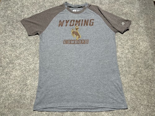 Russell Athletic Gray Wyoming Cowboys University College Sports Rodeo Med Shirt