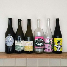 Natural wine empty bottles set of 6