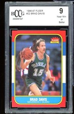 Brad Davis Rookie Card 1986-87 Fleer #22 BGS BCCG 9. rookie card picture