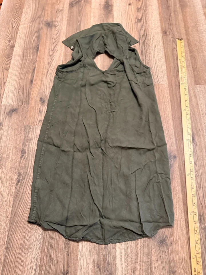 SO Tank Top, Women's Size Small, Green, Button Up, Back Cut-Out - Image 2 of 4