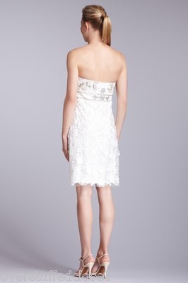 NWT $449 SUE WONG Strapless embroidered Floral Sheath Dress S 6 | eBay