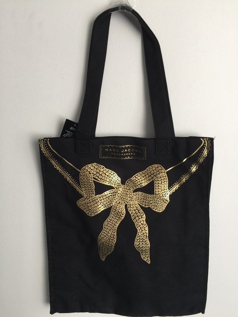 black cotton tote bag