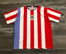 Camiseta de fútbol Club Deportivo Guadalajara para hombre grande Chivas Sangre Nueva roja blanca
