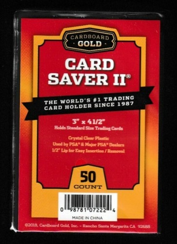 Cardboard Gold Card Saver 2 II Semi Rigid Holders 50 count