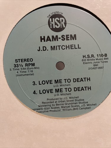 J.D. MITCHELL: love me to death HAM-SEM 12" Single 33 RPM NEW Rare PROMO Sealed - Picture 4 of 4