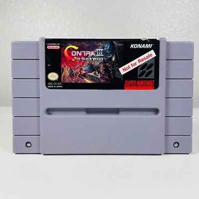 Contra III: The Alien Wars (Super Nintendo SNES) Not For Resale Authentic 