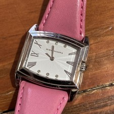 BCBG MAX AZRIA Womans Watch w Pink Leather Band Works w New Battery