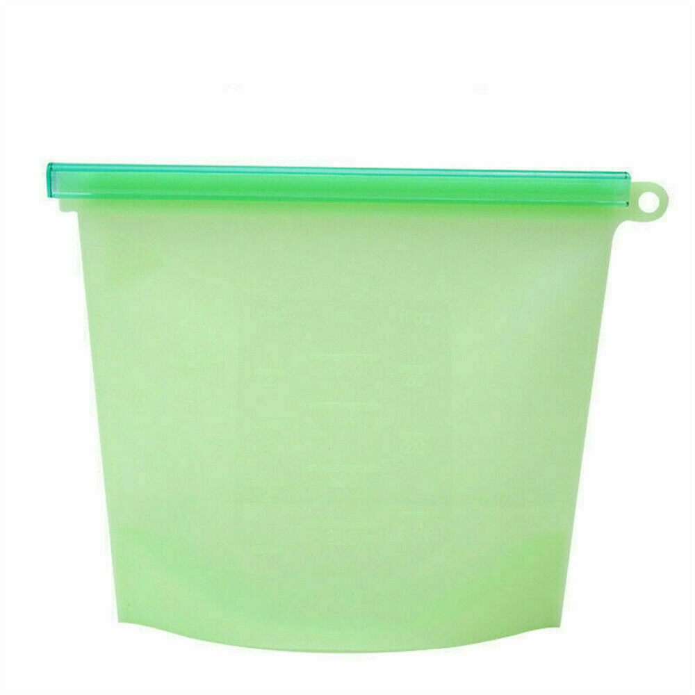 Reusable Silicone Food Seal Storage Bags Microwave Dishwasher Freezer
