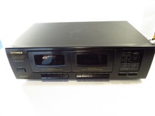 Optimus SCT-53 Dual Cassette Tape Deck w/ Manual, Powers On, for Repair or Parts