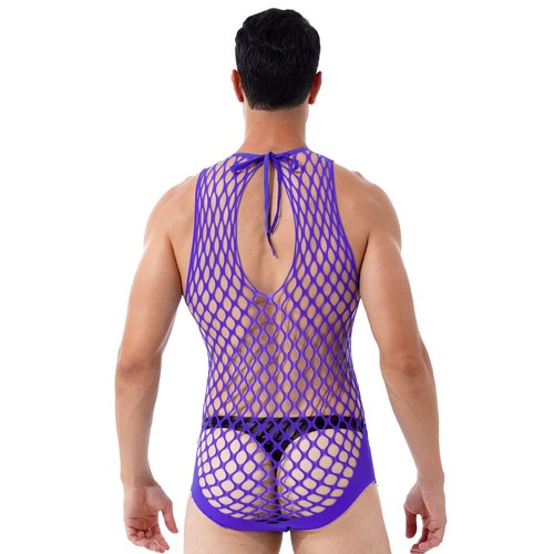 Freebily Herren Netz Netz durchsichtig dehnbar Bodys Turnanzug Slip - Bild 50 von 77