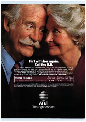 1986 AT&T Print Ad, Flirt With Her Again Call The U.K. Older Senior ...