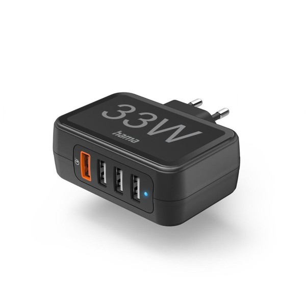 Hama Usb-LadegeräT 4-Fach Schwarz Quick Charge 3.0 33W Smartphones Tablets-image