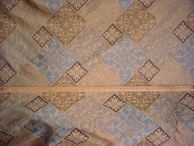 Tela de tapicería 3Y Lee Jofa 28373 Azulejos de seda Chocolate Floral Española Foto 2 de 4