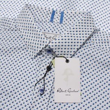 Robert Graham NWT Aponte Casual Button Down Shirt Size M Classic Fit White/Blue