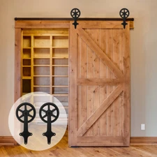 CCJH4-20FT Big Wheel Sliding Barn Door Hardware Track Kit for Single/Double Door