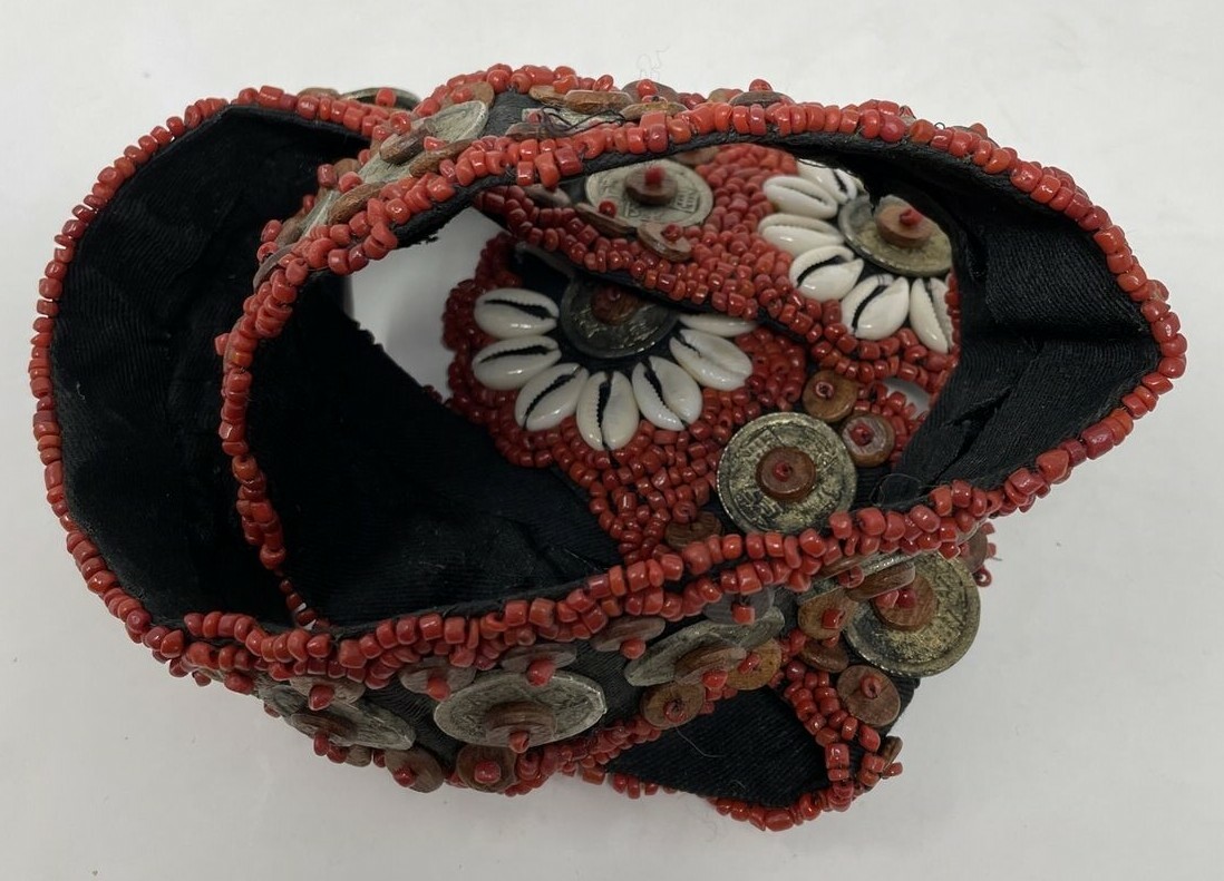 Vintage beaded ethnic hand made belt piece / clot… - image 12