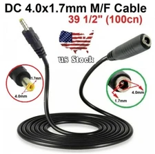 1M / 39.1/2" DC Male-to-Female Power Extension DC 4.0x 1.7mm Connector cable