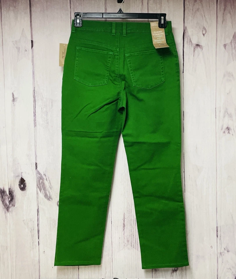 Jeans Charter Club feminino 6 barriga emagrecimento ajuste clássico perna estreita verde irlandês - Imagem 2 de 4