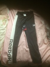 Image of Reebok Leggings / Tights Small 8 - 10 TE Linear Logo Poly Tight RRP 36.99 GYM