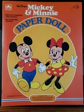 Vintage NOS Golden #1985 Walt Disneys Mickey & Minnie Paper Dolls Copyright 1983