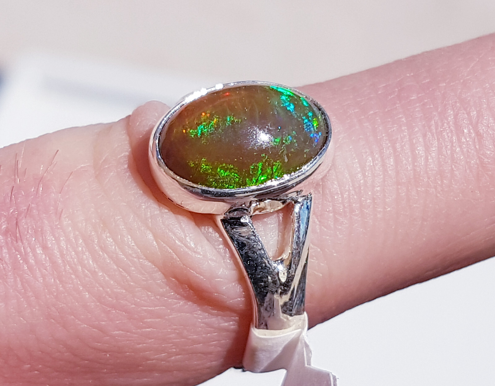 Bague opale de feu argent taille 58.5 pour illuminer vos soirées - 3