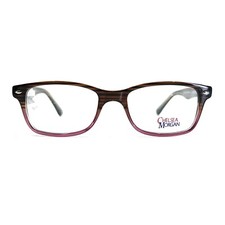 Chelsea Morgan CMM6001 Brown pink Unisex Rectangle Full Rim Eyeglasses 48-17-135