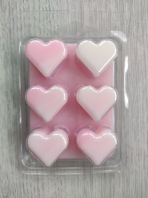 Lenny Pink Tulips & White Jasmine Wax Melt Heart Clam Shell, Handmade, Soja, Neu