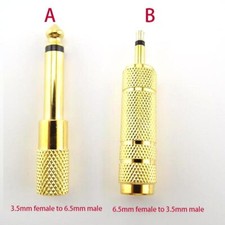 Headphone Audio Adapter 6.35mm 1/4" mono Male 3.5mm 1/8" Female mono Jack Plug