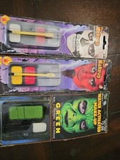Lot Of 3 Skull Makeup Red White And Green Water Washable Halloween Makeup