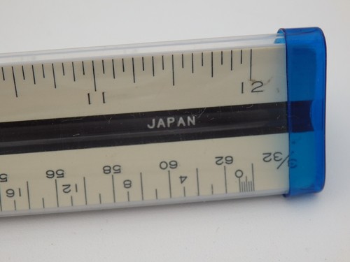 C-Thru Ruler Co Architects Scale TS-654 Drafting Vintage Triangular With Cover - Picture 3 of 12
