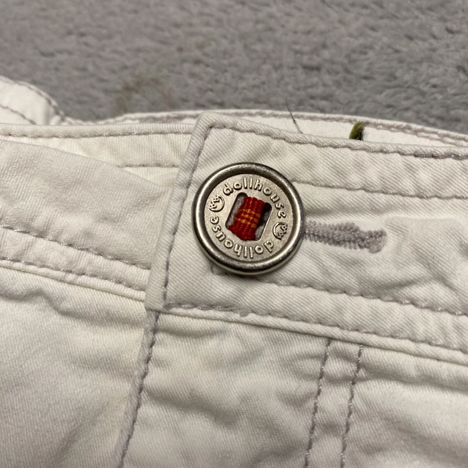 Кукольный домик мини юбка женщин маленький белый Y2K рейв фестиваль винтажный молнии карманы - Изображение 2 из 4