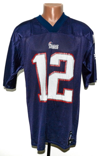 NFL NEW ENGLAND PATRIOTS AMERICAN FOOTBALL SHIRT #12 BRADY REEBOK SIZE M ADULT - Picture 2 of 7