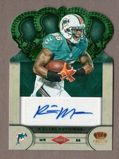 RISHARD MATTHEWS 2012 Crown Royale ROOKIE SIGNATURES GREEN #44/49 Dolphins Auto