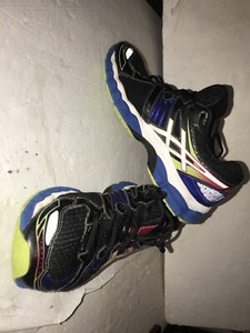 Asics Gel-Nimbus 15 Preto/Azul Tênis de Corrida Atlético Masculino Tamanho 11 T3B0N | eBay