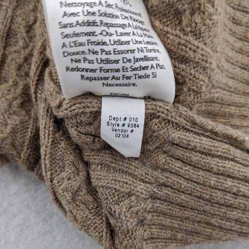 Eddie Bauer Sweater Womens Small Brown Cable Knit Cardigan Button Up 5% Cashmere - Foto 11 di 13