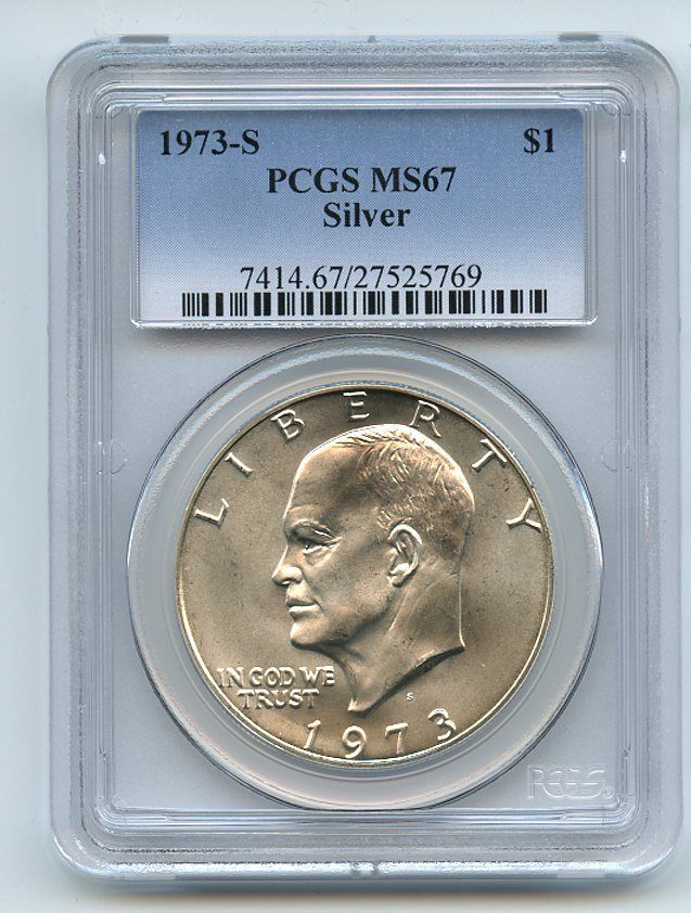 1973 S $1 Silver Ike Eisenhower Dollar PCGS MS67 | eBay
