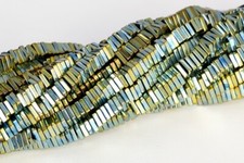 3x1MM Green Hematite Square Slice Grade AAA Gemstone Loose Beads 16"