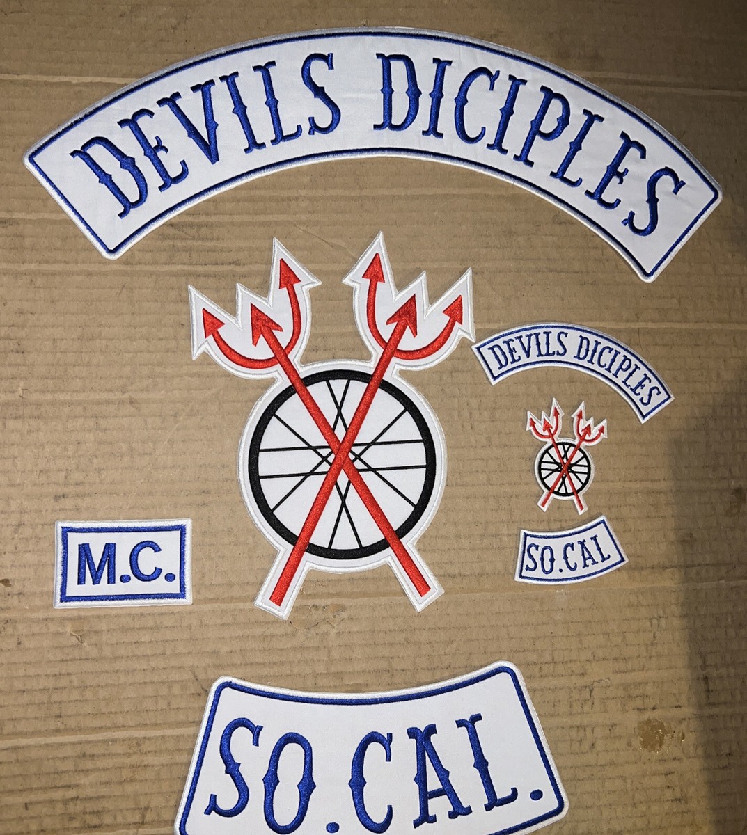 JUMBO DEVILS DICIPLES MC BIKER VEST EMBROIDERED (7) piece