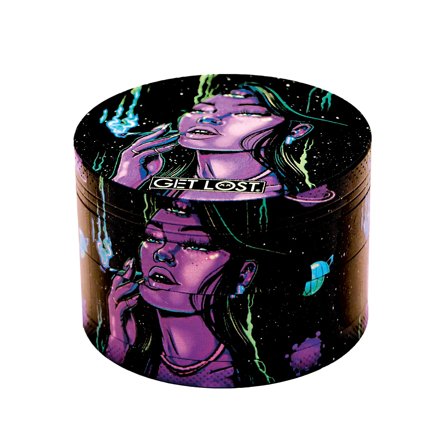 Galaxy Herb Grinder 63mm 4 PCS Herb Metal Grinder Spice Magnetic Lid (Nebula)