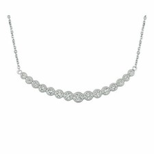 1.00 Carat Natural Diamond Necklace 14K White Gold G SI 18 inches chain