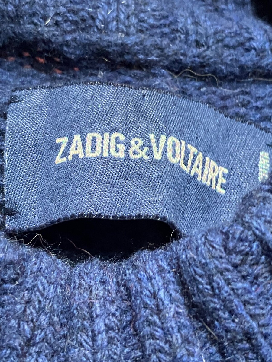 Pull Rock Zadig & Voltaire Taille XS/S - Bleu Lumineux, 100% Laine Mérinos, Excellent état