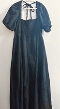 Asos Design Womens Black Puff Sleeve Pure Cotton Maxi Dress Size 12