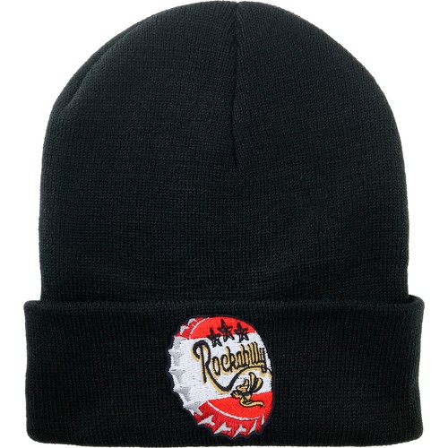 Strickmütze: Rockabilly Mütze Beanie schwarz Unisex Damen / Herren Heavy Metal - Picture 3 of 5
